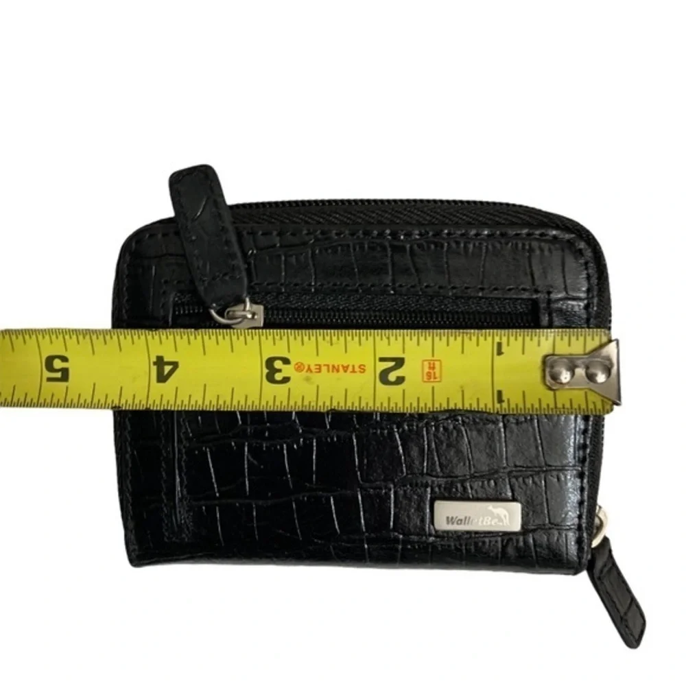 Walletbe embossed leather black wallet